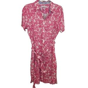 Foxcroft floral dress Pink and White wrinkle free size 16